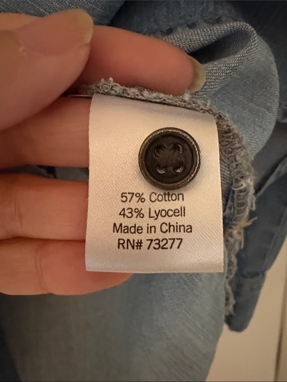 Sonoma Light Blue Denim Button-Down Shirt - Picture 9 of 13